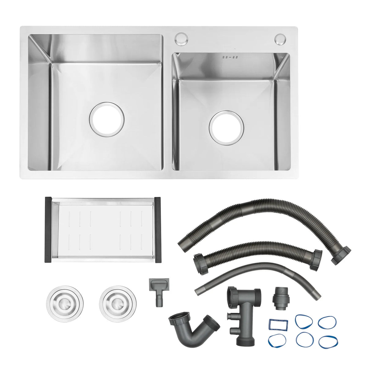 Stainless Steel Double Bowl Kitchen Sink With Noise Reduction