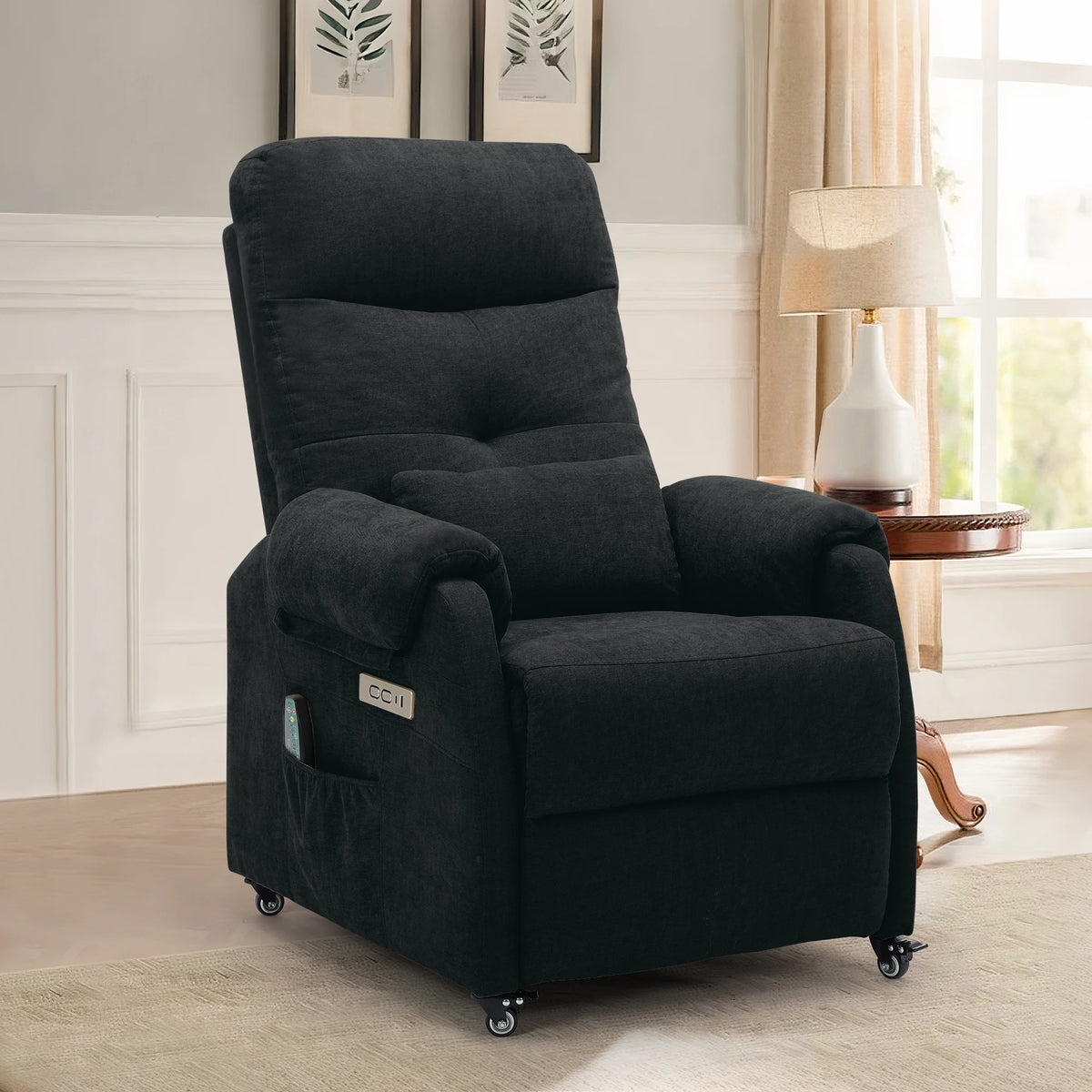 KORSER Power Recliner Chair With Wheels And USB Ports