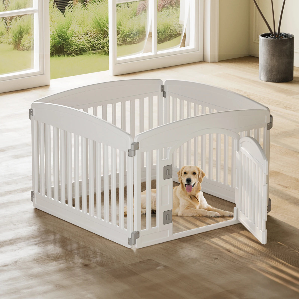 JHK Plastic Dog Playpen And Pet Fence For Medium Dogs