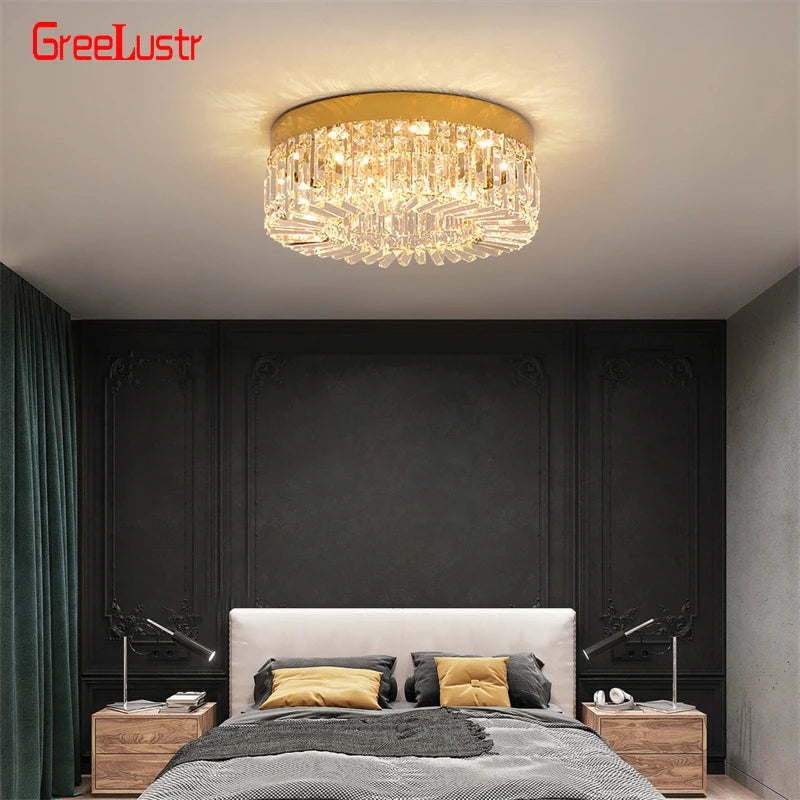 GreeLustr Crystal LED Ceiling Chandelier for Living Room and Bedroom