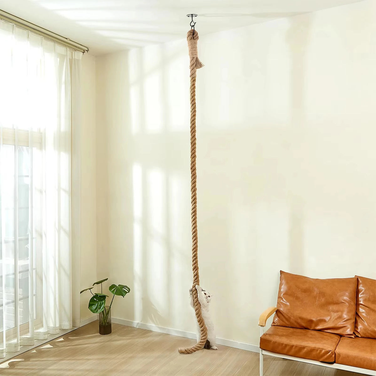 CWV Cat Sisal Wall Mounted Climbing Rope Scratching Post Toy