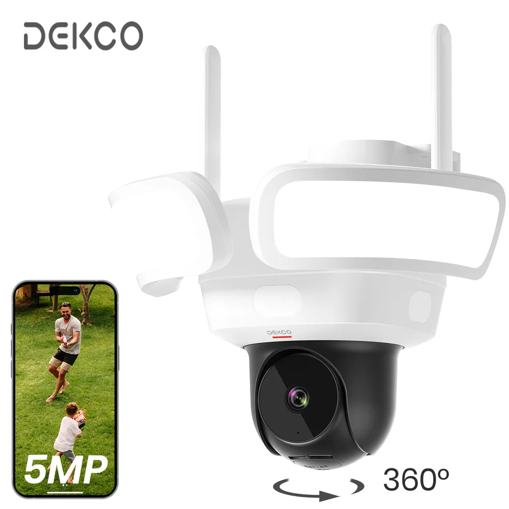 Dekco 5MP Wireless Outdoor Floodlight Camera With Night Vision