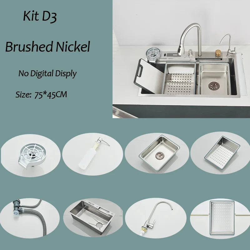 Stainless Steel Single Bowl Kitchen Sink With Pull Out Faucet