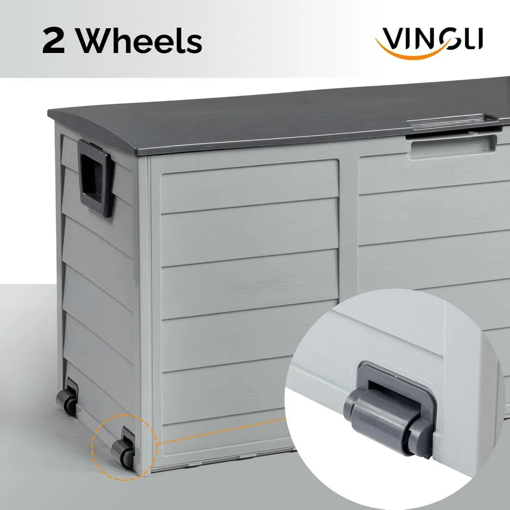 VINGLI Waterproof Outdoor Storage Deck Box With Lockable Design