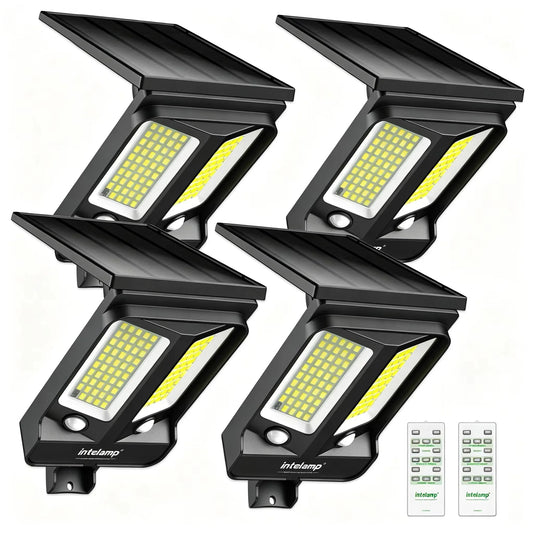 Intelamp Solar Outdoor Flood Light With Dual Motion Sensor