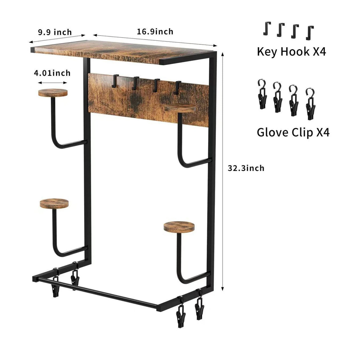 HiMISS Wall Mounted Motorcycle Helmet And Gear Storage Rack