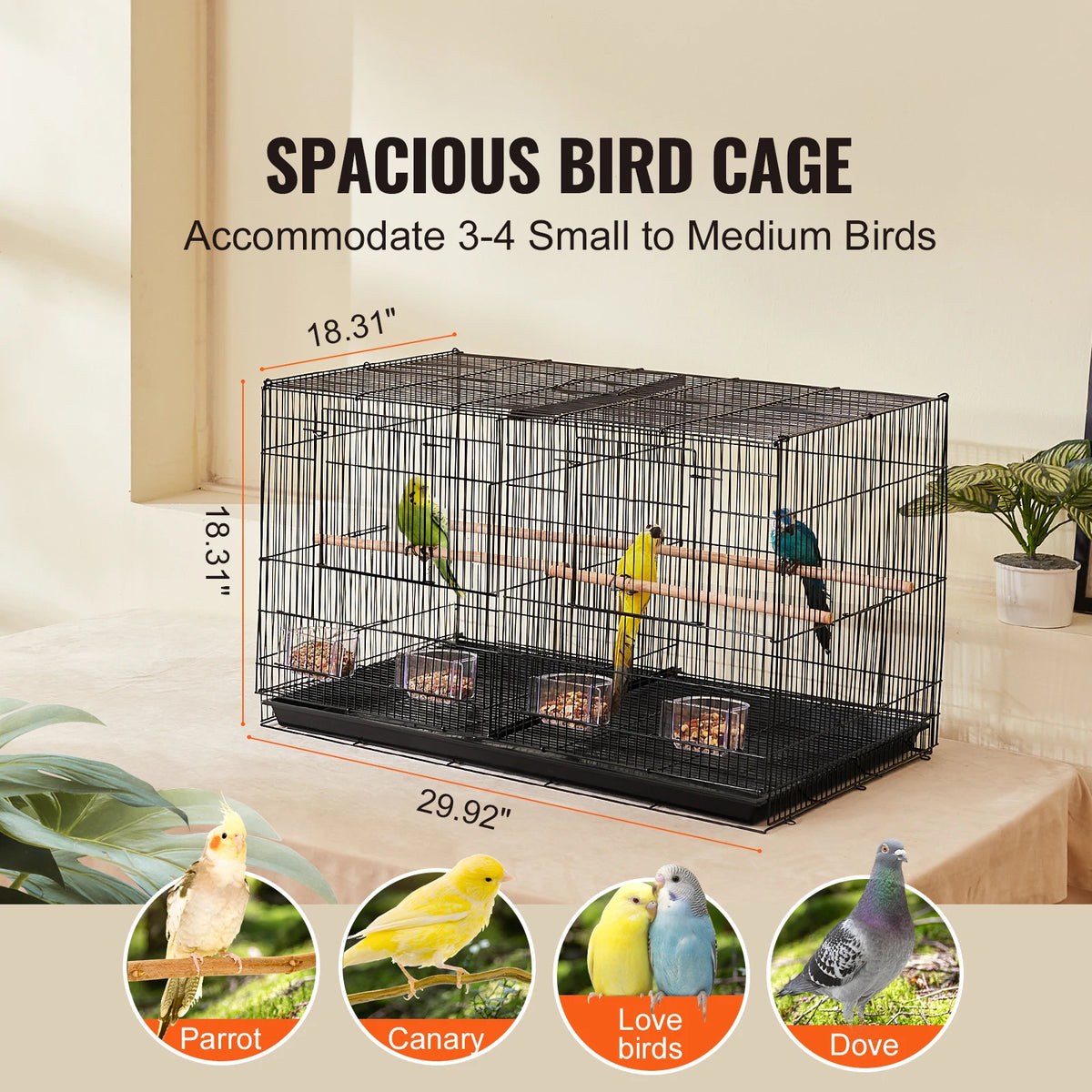 Succebuy Stackable Divided Small Bird Cage With Travel Handle