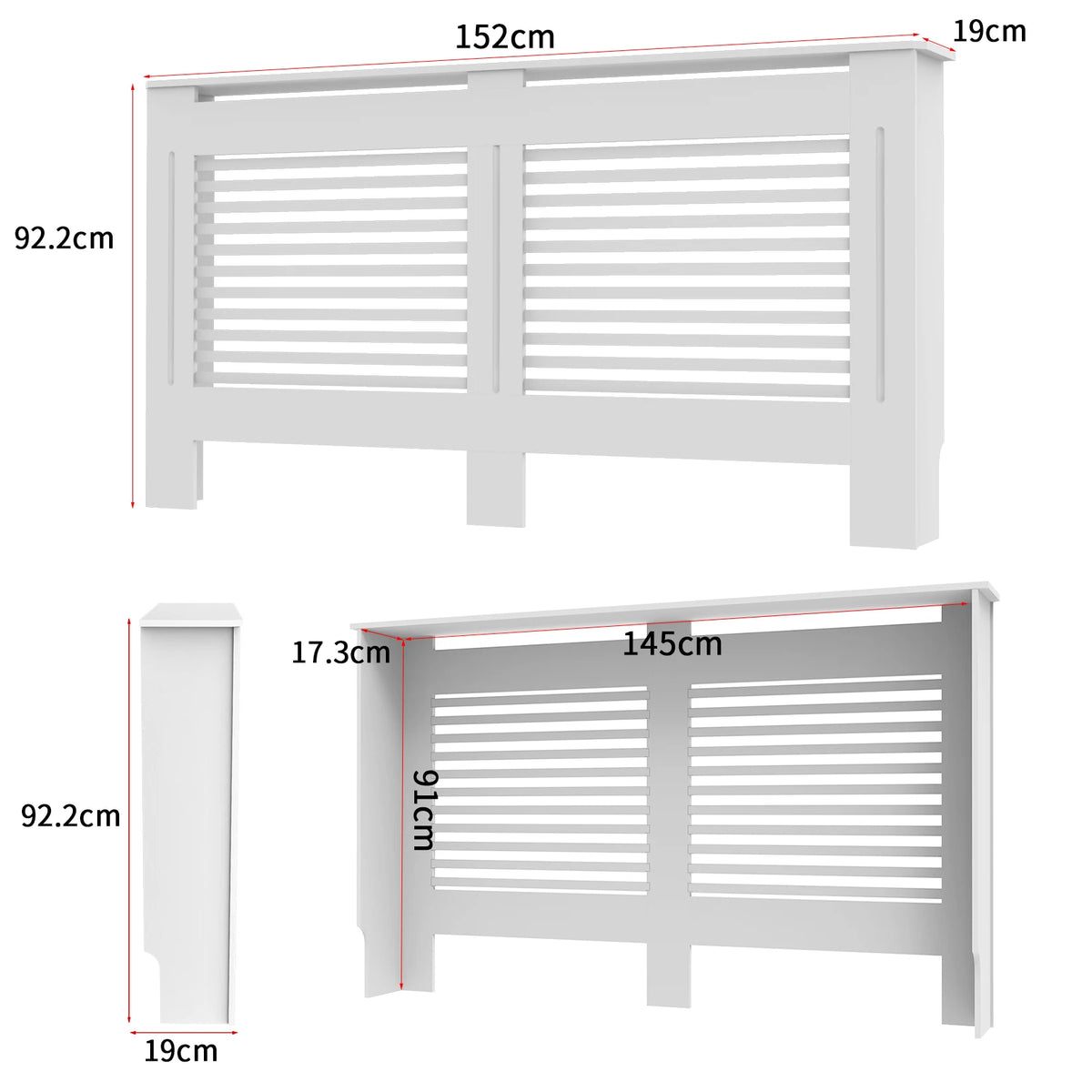 Modern Wooden Radiator Cover Cabinet With Display Shelf