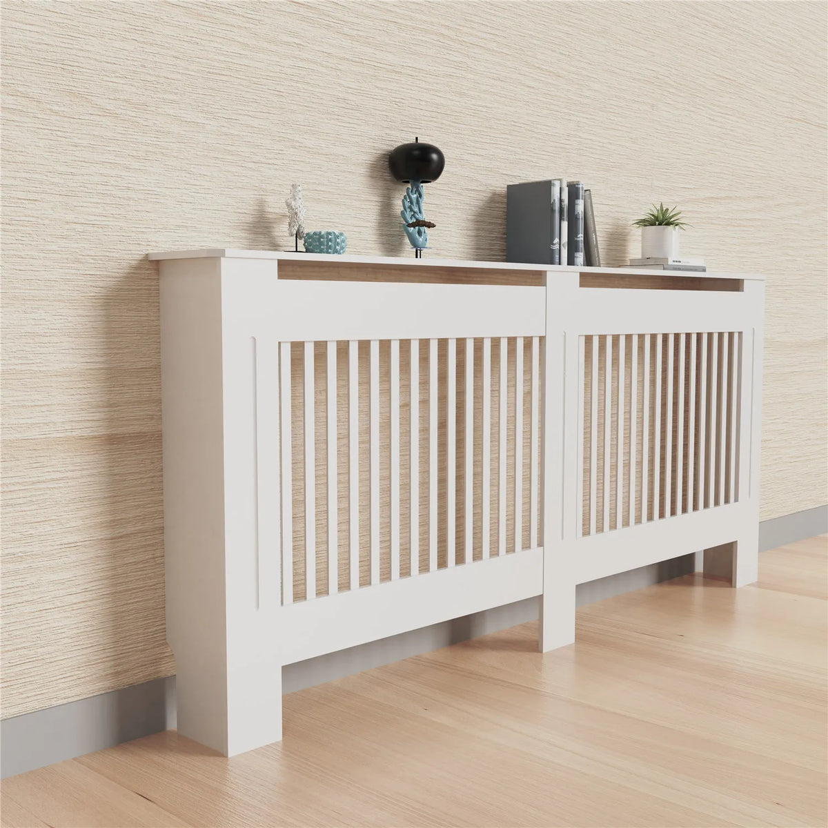 Modern Wooden Radiator Cover Cabinet With Display Shelf