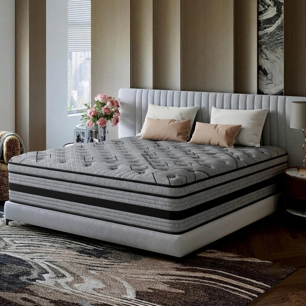 Premium Memory Foam And Spring Hybrid Mattress Offers Ergonomic Support