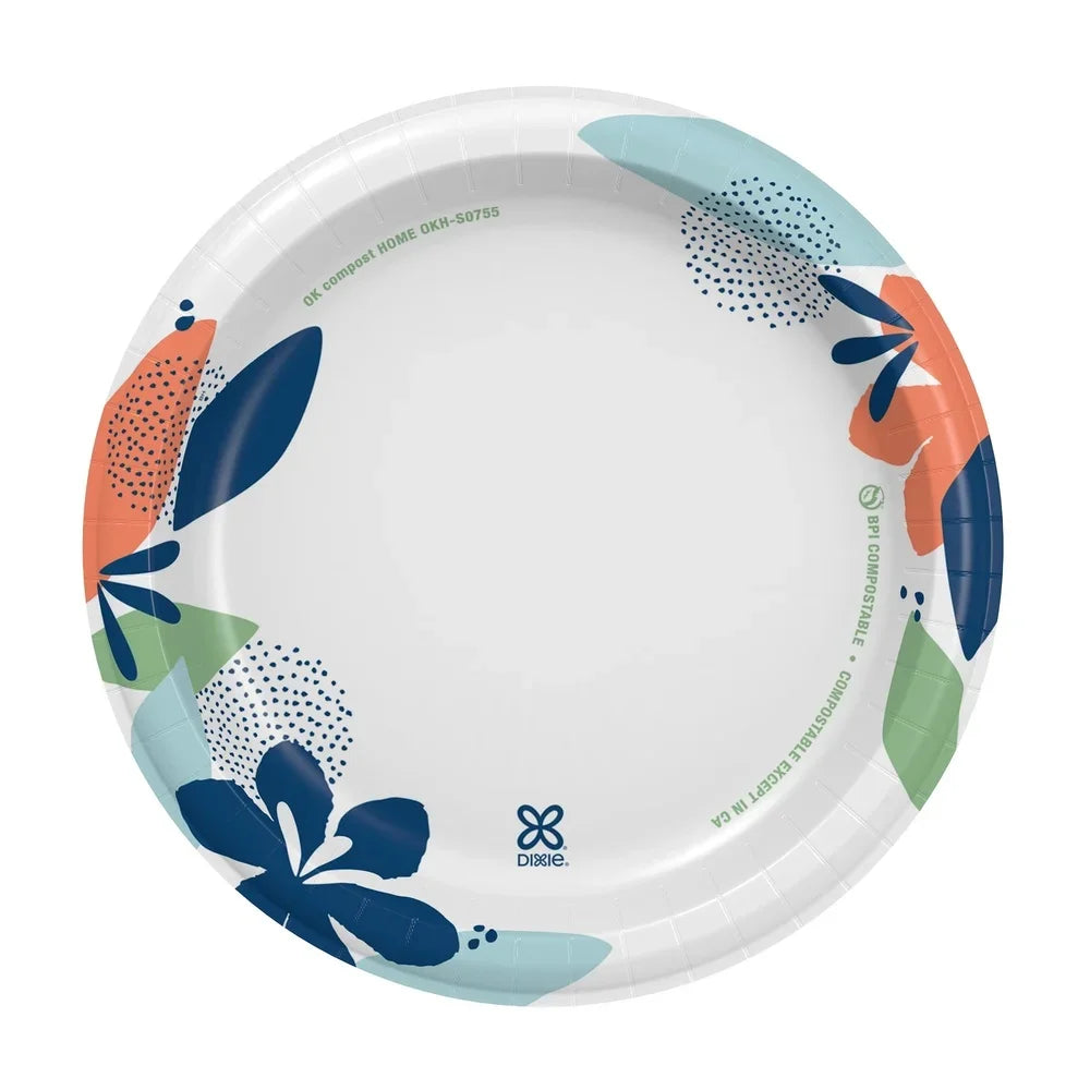 Compostable Disposable Paper Plates Durable Leak Resistant And Microwave Safe