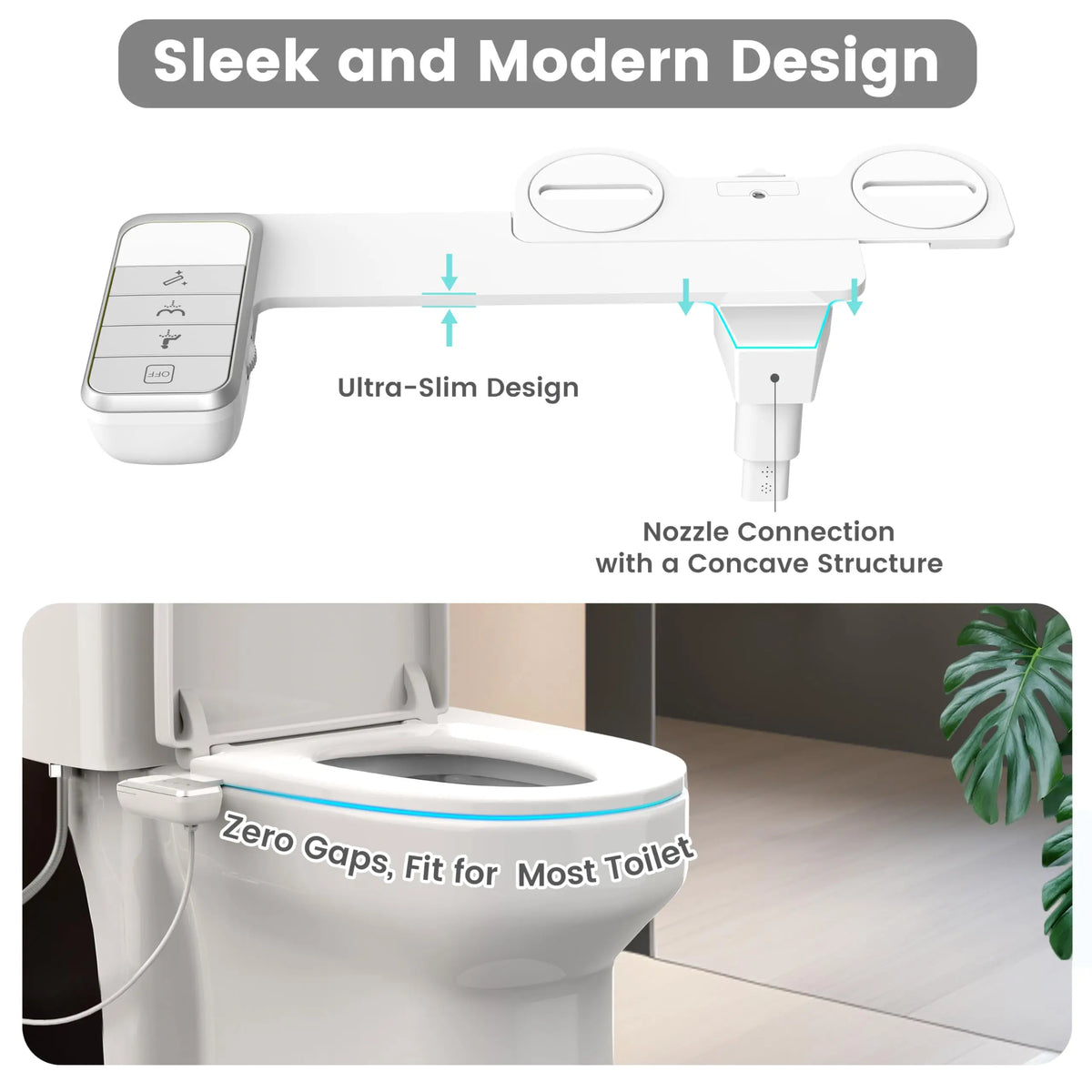 Non Electric Bidet Toilet Seat Attachment With Self Cleaning Nozzle