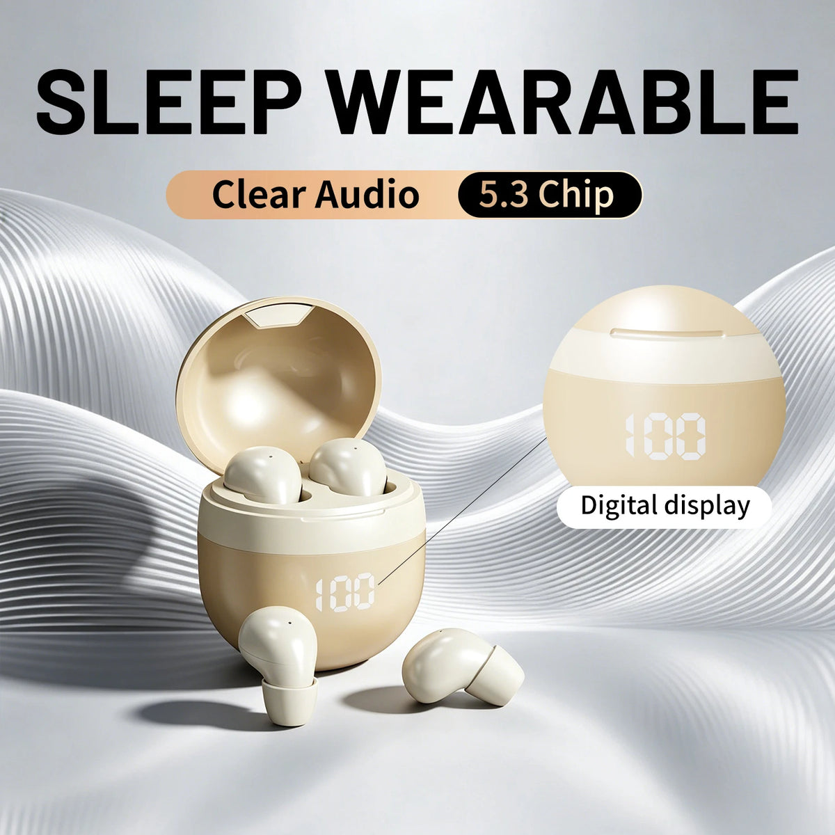 SHUKE Bluetooth Sleep Earbuds With Noise Cancelling And HiFi Bass