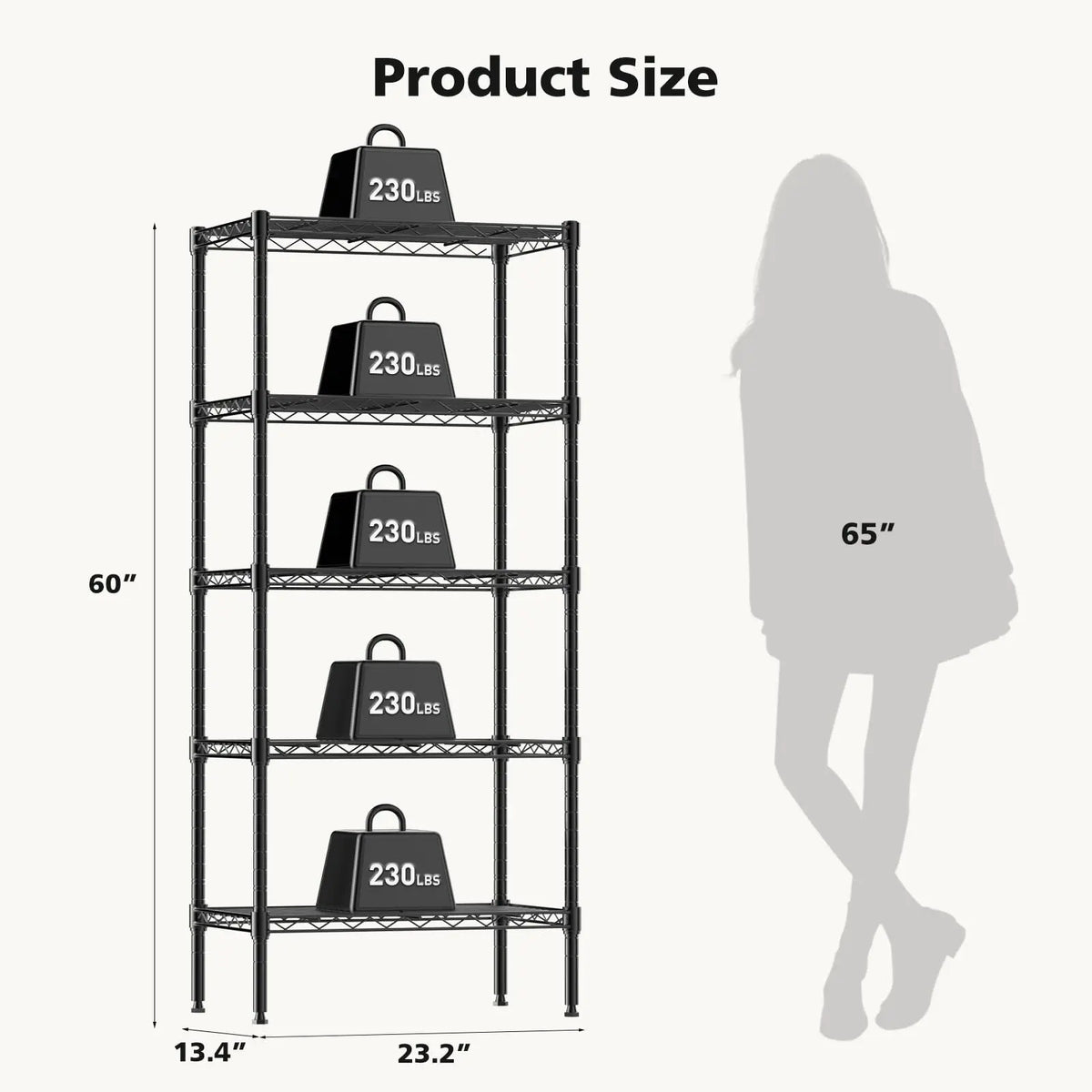 JHK Adjustable Metal Wire Storage Rack Heavy Duty Stand