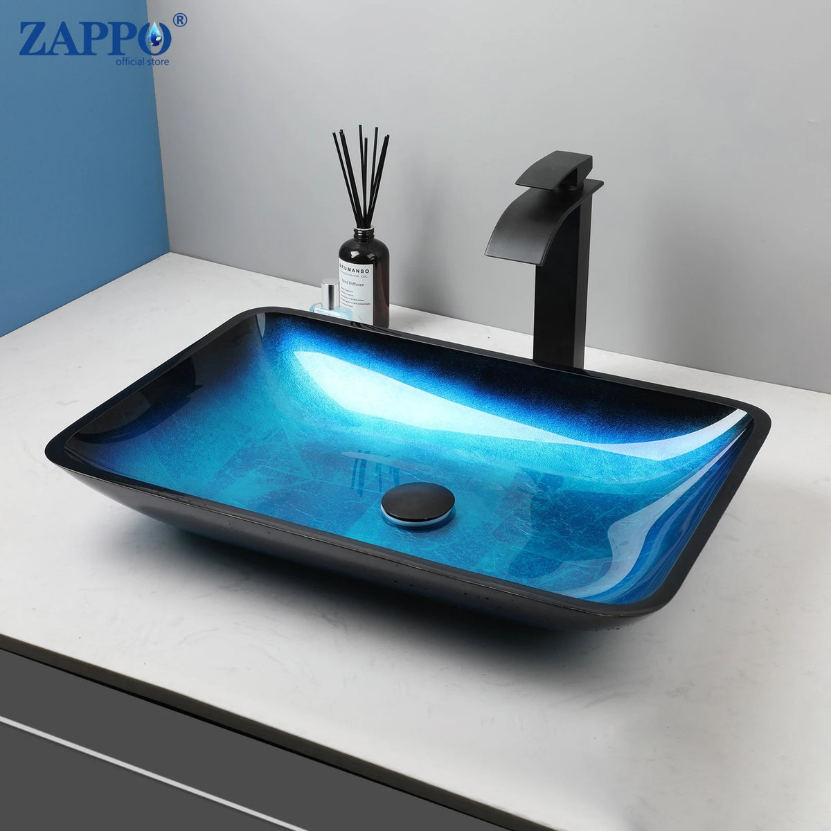 Mekkhal Tempered Glass Bathroom Oval Vessel Sink With Faucet