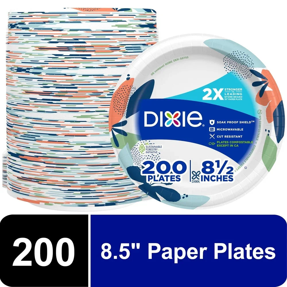 Compostable Disposable Paper Plates Durable Leak Resistant And Microwave Safe