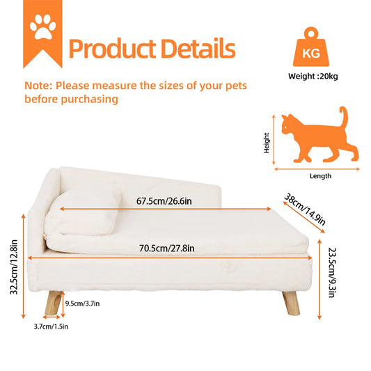 Waterproof L Shape Pet Sofa Bed With Plush Cushion