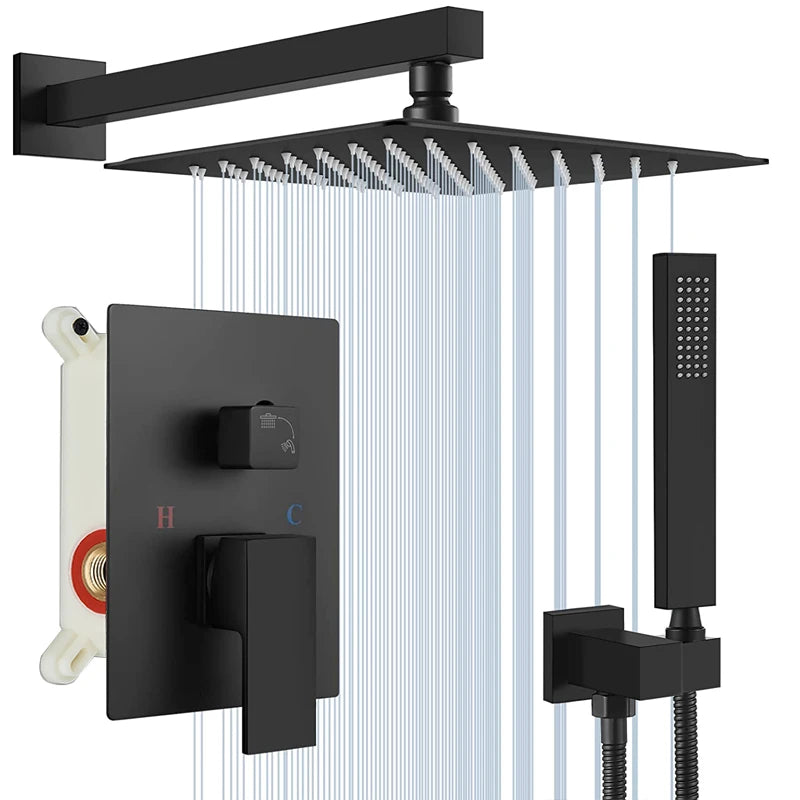 Quyanre Concealed Wall Mounted Shower Faucet And Tub Mixer