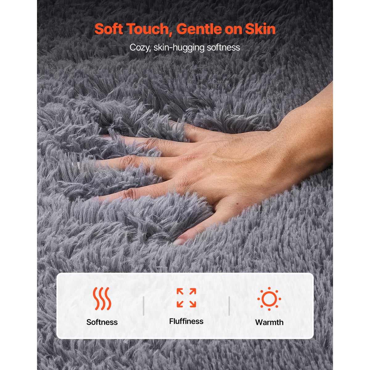 SucceBuy Plush Shag Area Rug for Living Room and Bedroom