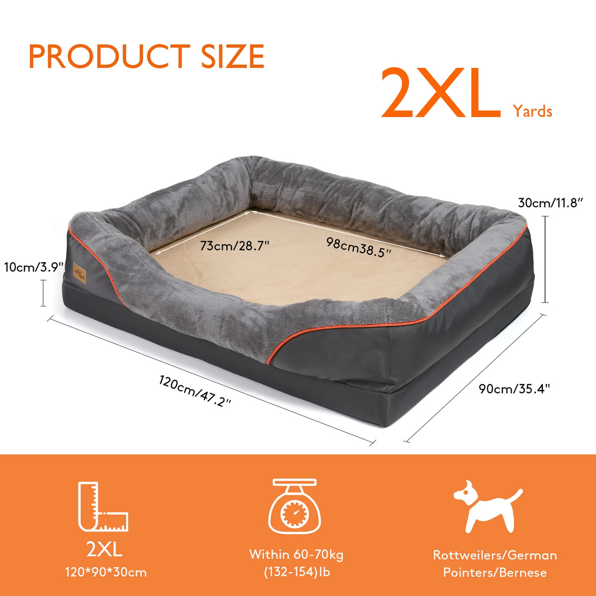 BINGOPAW Removable Cover Foam Dog Bed With Washable Waterproof Design