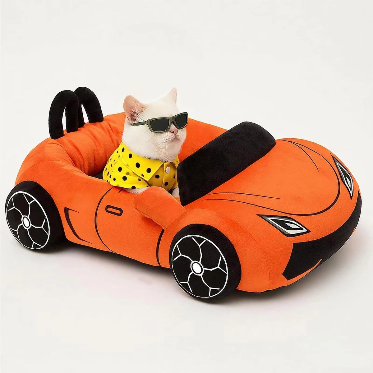 CWV Cozy Coral Fleece Supercar Design Pet Bed For Cats
