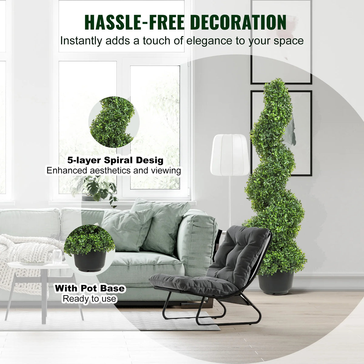 Artificial Boxwood Spiral Topiary Tree For Elegant Outdoor Garden Decor