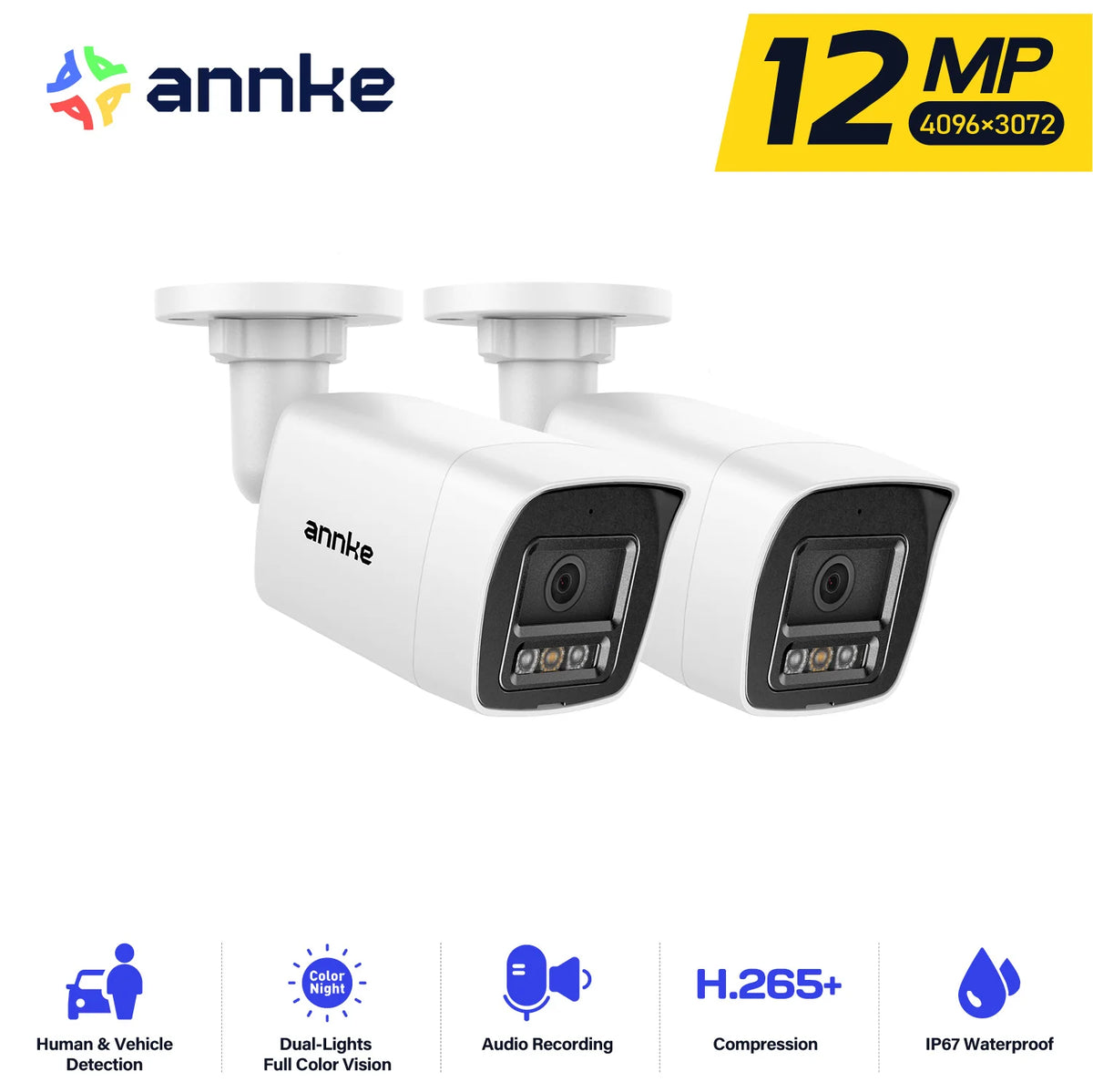 Annke 12MP Outdoor POE Security Camera AI Human Detection