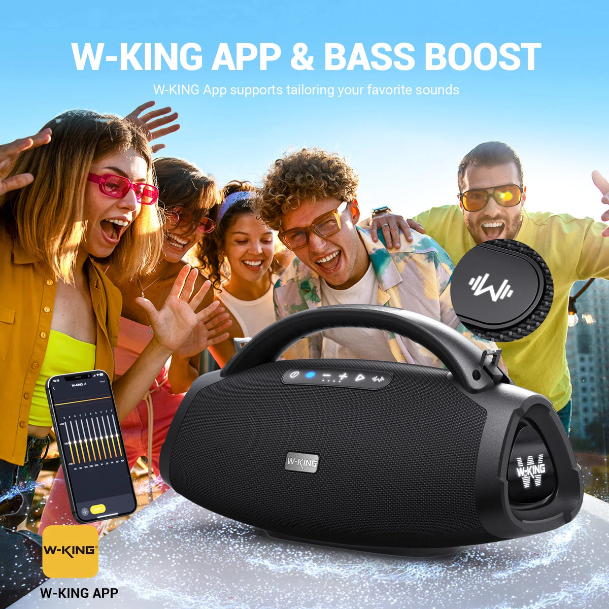 W-King D20 Portable Bluetooth Speaker Delivering Powerful Wireless Audio