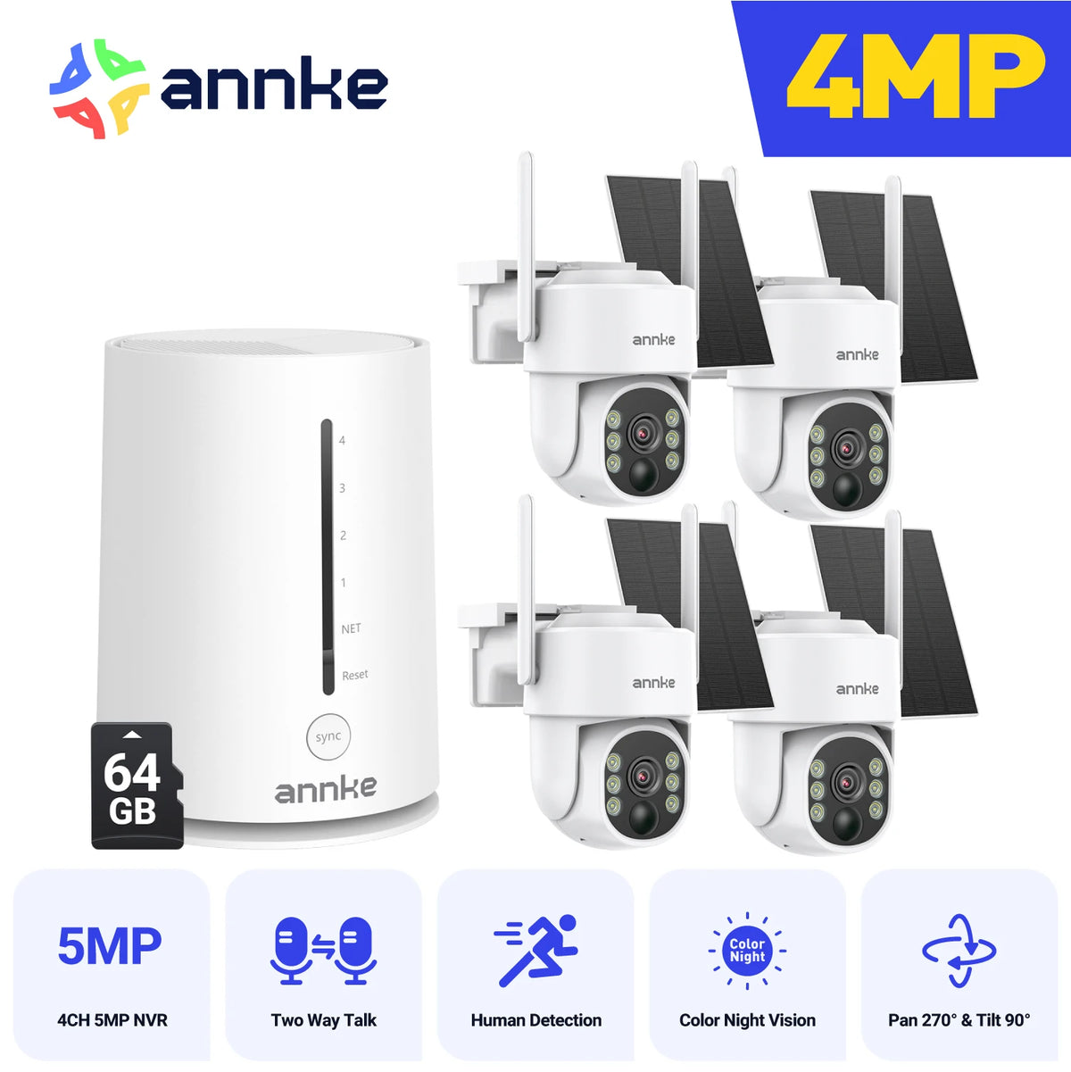 Annke 4MP Wireless Security Camera Auto Tracking Color Night Vision