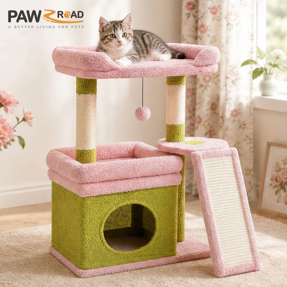 PAWZ Road Indoor Cat Tree With Sisal Scratching Post
