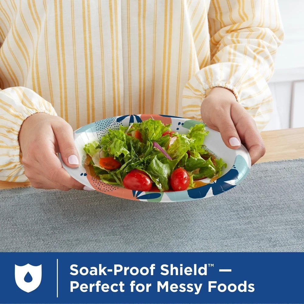 Compostable Disposable Paper Plates Durable Leak Resistant And Microwave Safe