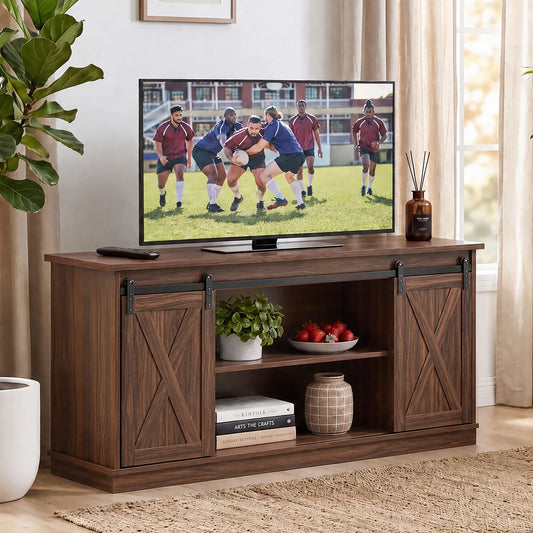 MCQ Contemporary Wood TV Stand Console With Ample Storage Space