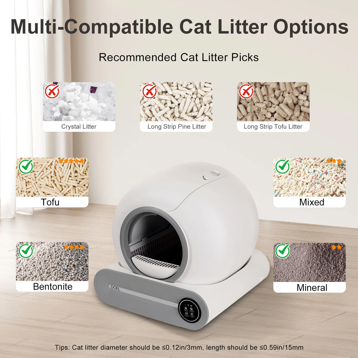 DOEL Automatic Smart Self Cleaning Cat Litter Box With App