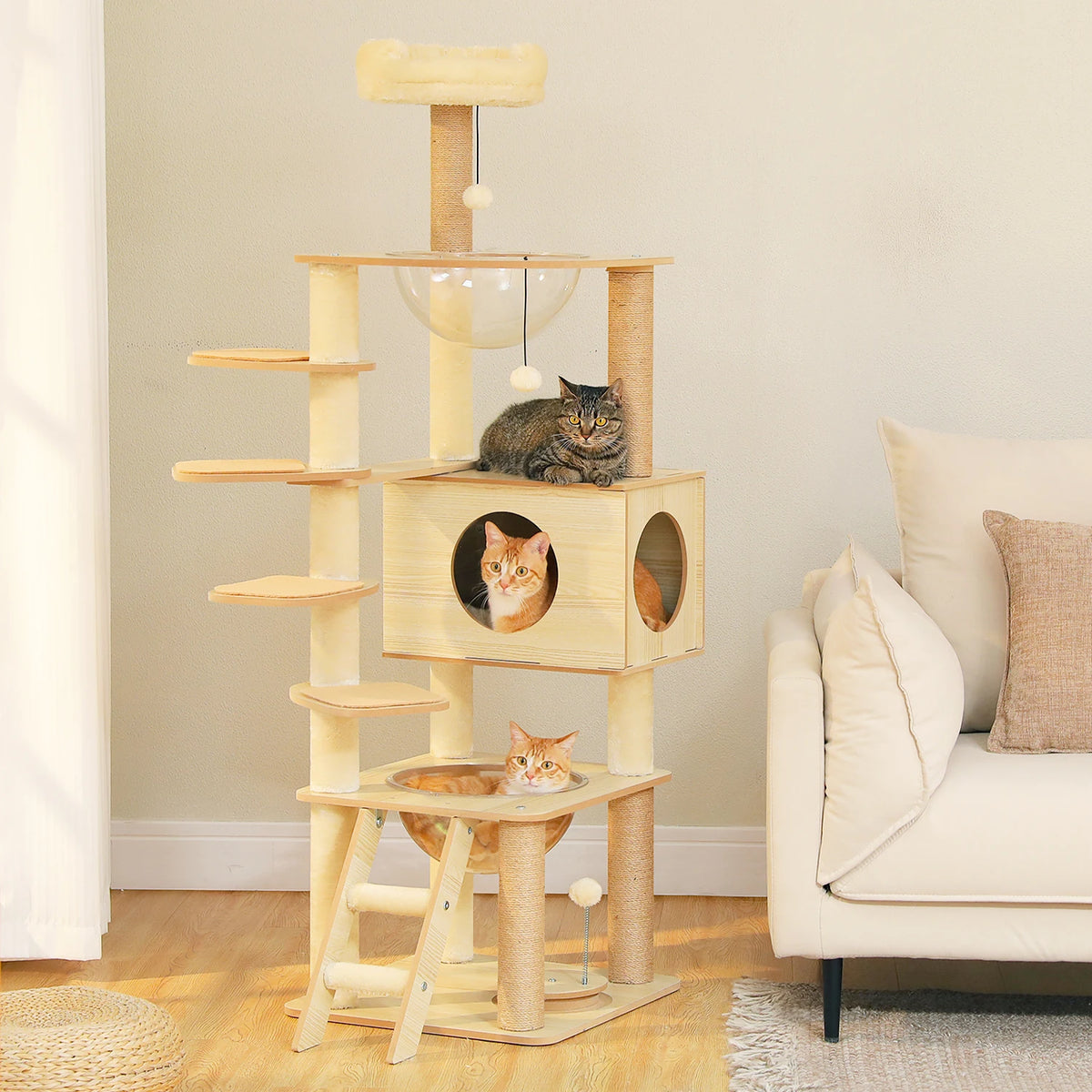 PAWZ Ro Multi-Level Cat Tree With Scratching Posts And Condo
