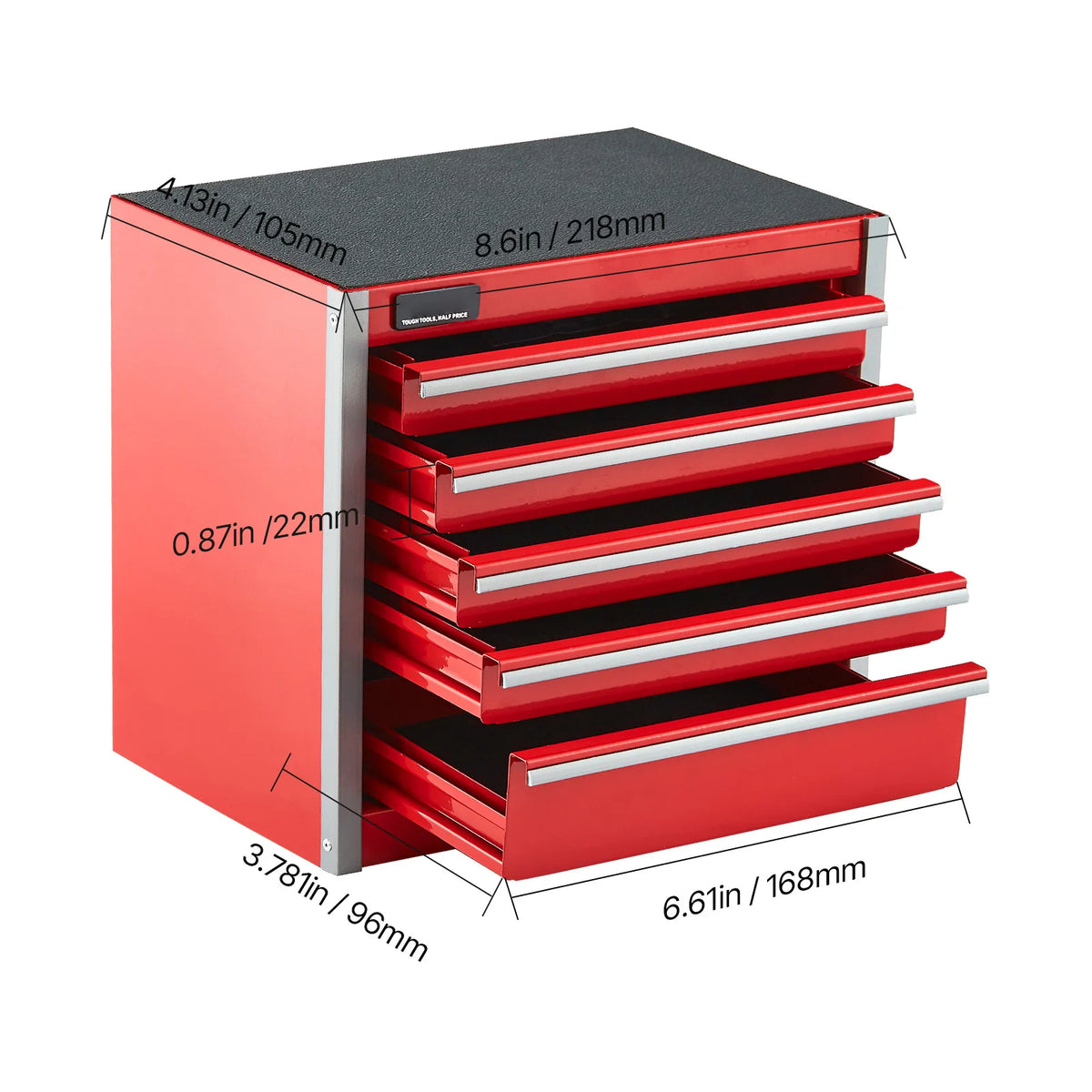 SucceBuy Portable Five Drawer Metal Tool Chest With Storage