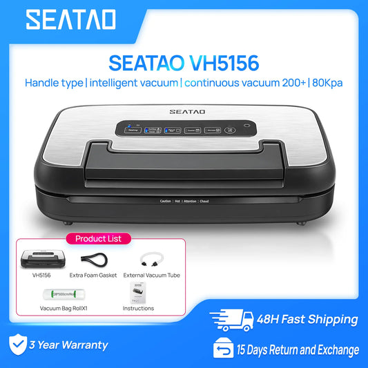 Seatao Automatic Vacuum Sealer With Integrated Storage And Cutter