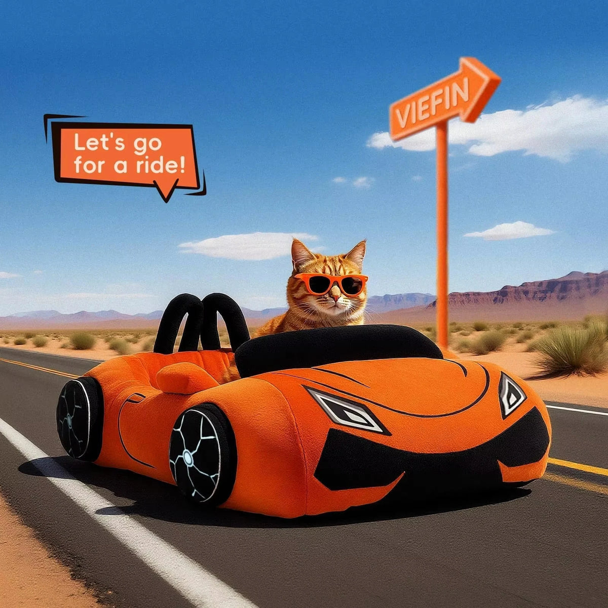 CWV Cozy Coral Fleece Supercar Design Pet Bed For Cats