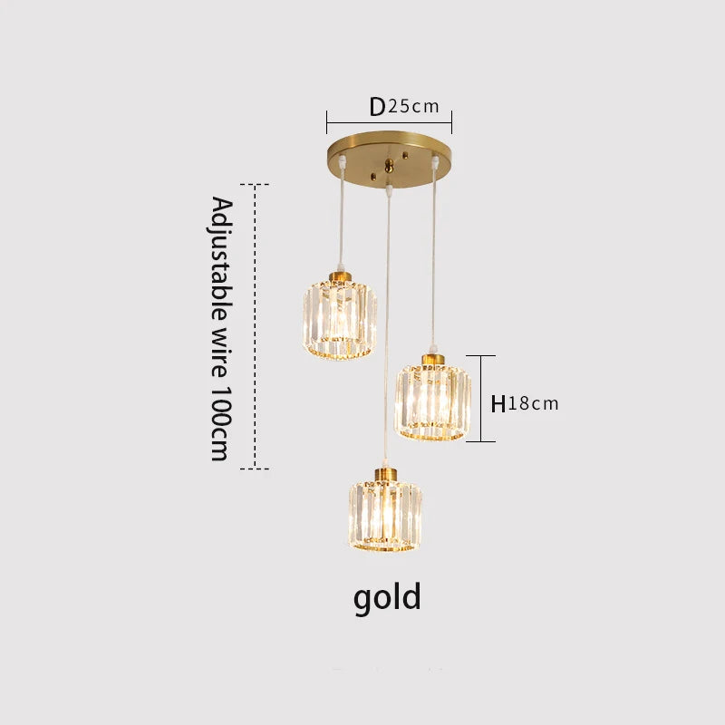 Vetrulus Modern K9 Crystal Pendant Ceiling Chandelier